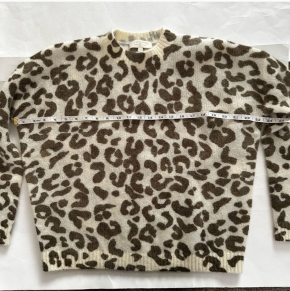 SÉZANE Indiana Leopard Print Mohair Knit Jumper Sweater Ivory Green - Picture 8 of 13